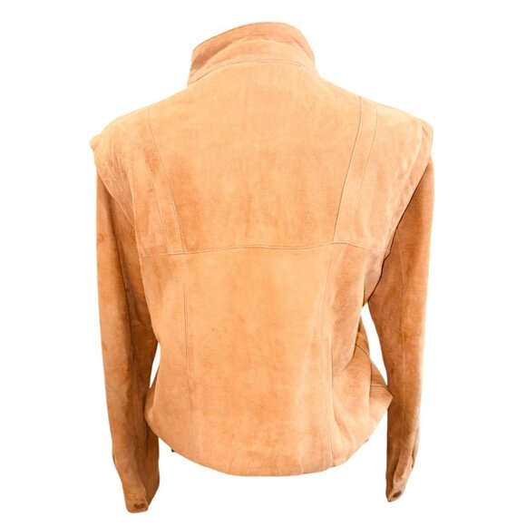 Vintage Leather by New England Classic Money Camel Leather Bomber Moto Jacket M - Picture 2 of 13